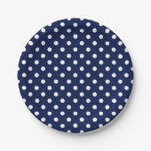 Navy Blue en white poka Dots Paper Bord (Voorkant)