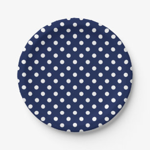 Navy Blue en white poka Dots Paper Bord