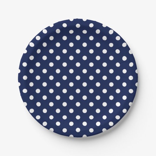 Navy Blue en white poka Dots Paper Bord (Voorkant)
