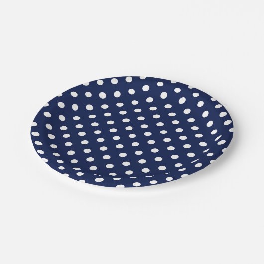 Navy Blue en white poka Dots Paper Bord (Gekanteld)