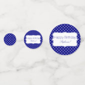 Navy Blue en White Polka Dot Birthday Party Confetti (Voorkanten)