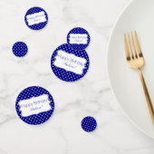 Navy Blue en White Polka Dot Birthday Party Confetti (Groep)