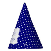 Navy Blue en White Polka Dot Birthday Party Feesthoedjes (Rechts)