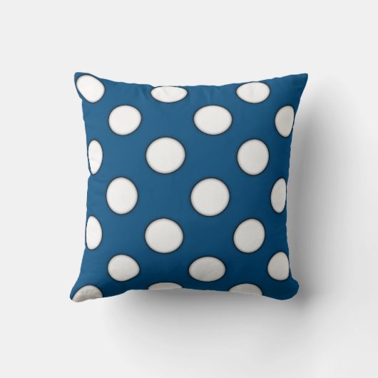 Navy Blue en White Polka Dot Kussen (Achterkant)
