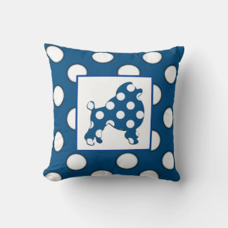 Navy Blue en White Polka Dot Kussen