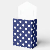 Navy Blue en White Polka Dot Pattern Bedankdoosjes (Geopend)