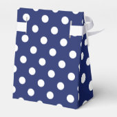 Navy Blue en White Polka Dot Pattern Bedankdoosjes (Achterkant)