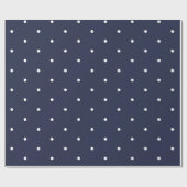 Navy Blue en White Polka Dot Pattern Cadeaupapier (Vlak)