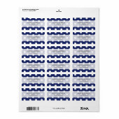 Navy Blue en White Polka Dot Pattern Etiket (Full Sheet)