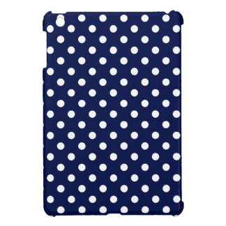 Navy Blue en White Polka Dot Pattern iPad Mini Hoesje