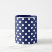 Navy Blue en White Polka Dot Pattern Mok (Midden)