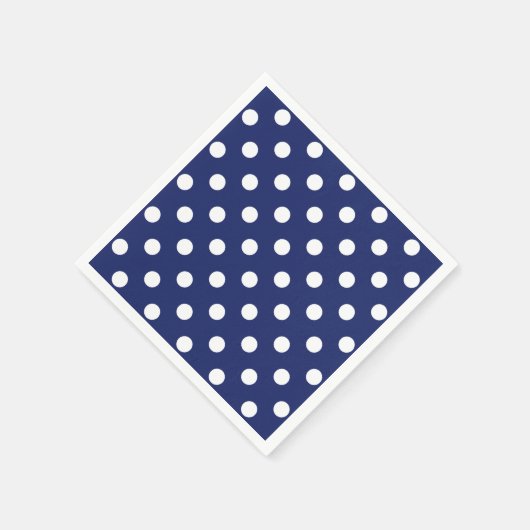 Navy Blue en White Polka Dot Pattern Servet (Hoek)