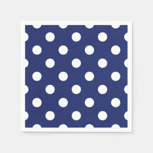 Navy Blue en White Polka Dot Pattern Servet