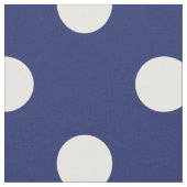 Navy Blue en White Polka Dot Pattern Stof (Close Up)
