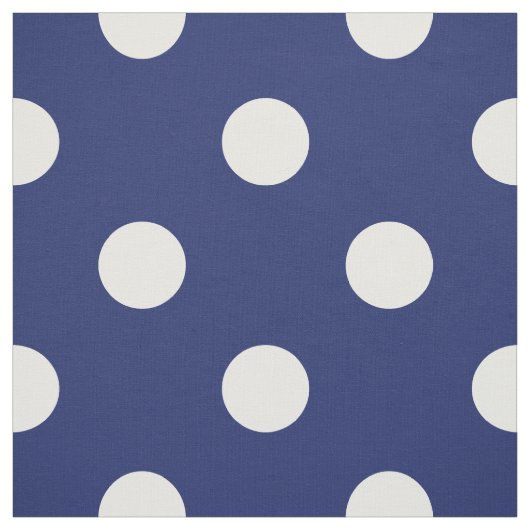 Navy Blue en White Polka Dot Pattern Stof (Swatch)