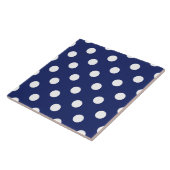 Navy Blue en White Polka Dot Pattern Tegeltje (Zijkant)