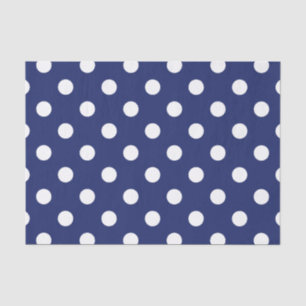 Navy Blue en White Polka Dot Pattern Tissuepapier