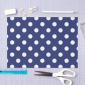 Navy Blue en White Polka Dot Pattern Tissuepapier (Craft)