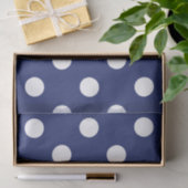 Navy Blue en White Polka Dot Pattern Tissuepapier (Geschenk)
