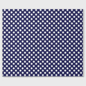 Navy Blue en White Polka Dot Wrapping Paper Cadeaupapier (Vlak)