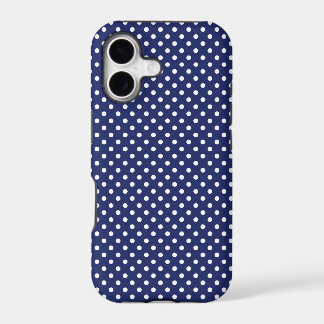 Navy Blue en White Polka Dots Pattern