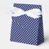 Navy Blue en White Polka Dots Pattern Bedankdoosjes (Voorkant Zijde)