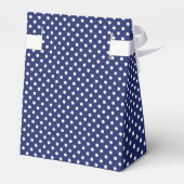 Navy Blue en White Polka Dots Pattern Bedankdoosjes (Achterkant)