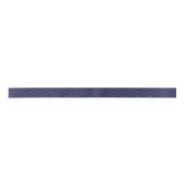 Navy Blue en White Polka Dots Pattern Satijnen Lint (Voorkant)