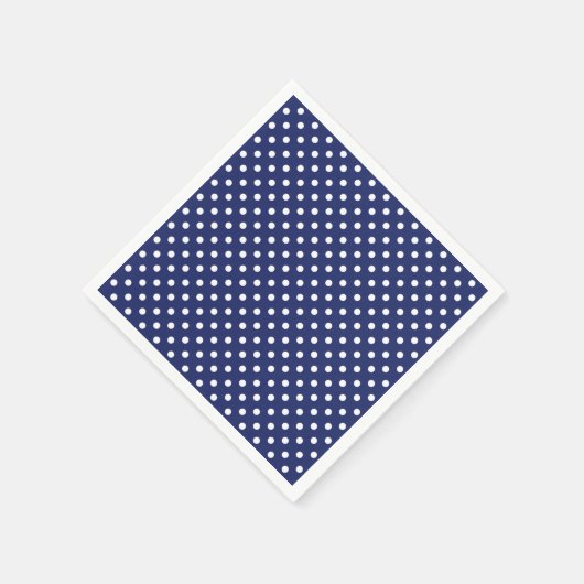 Navy Blue en White Polka Dots Pattern Servet (Hoek)