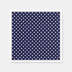 Navy Blue en White Polka Dots Pattern Servetten