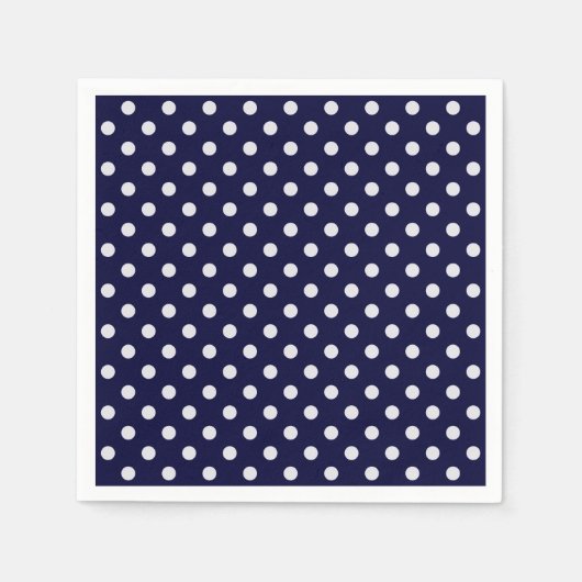 Navy Blue en White Polka Dots Pattern Servetten (Voorkant)