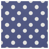 Navy Blue en White Polka Dots Pattern Stof (Close Up)