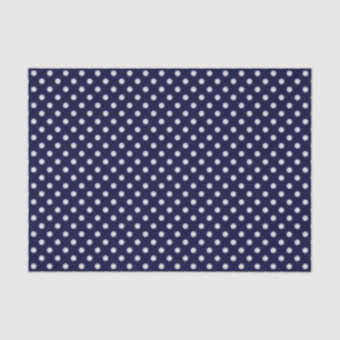 Navy Blue en White Polka Dots Pattern Tissuepapier