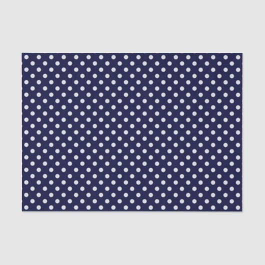 Navy Blue en White Polka Dots Pattern Tissuepapier (Voorkant)