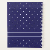 Navy Blue en White Polka Dots Planner (Achterkant)