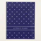 Navy Blue en White Polka Dots Planner (Voorkant)