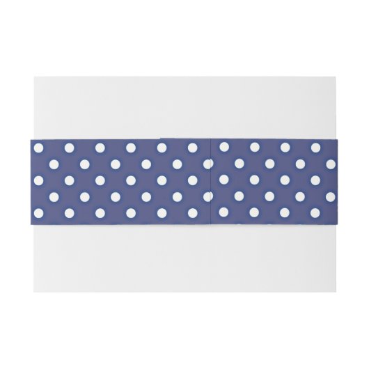 Navy Blue en White Polka Dots Uitnodigingen Wikkel (Achterkant Voorbeeld)