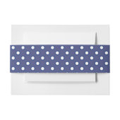 Navy Blue en White Polka Dots Uitnodigingen Wikkel (Voorkant Voorbeeld)