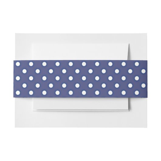 Navy Blue en White Polka Dots Uitnodigingen Wikkel (Voorkant Voorbeeld)