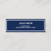 Navy Blue en White Profile Card Contactkaartje (Voorkant)