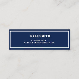 Navy Blue en White Profile Card Contactkaartje