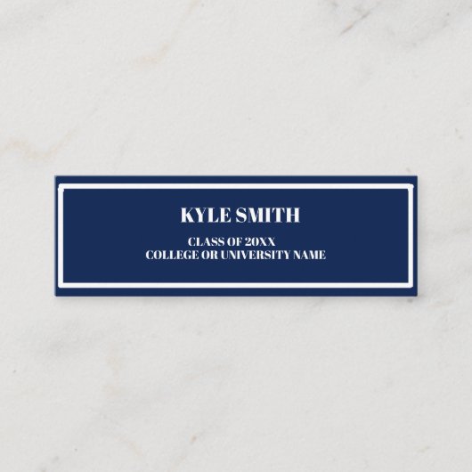 Navy Blue en White Profile Card Contactkaartje (Voorkant)