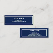 Navy Blue en White Profile Card Contactkaartje (Voorkant / Achterkant)