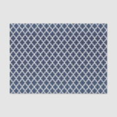 Navy Blue en White Quatrefoil Pattern Tissuepapier (Voorkant)