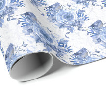Navy Blue en White Rose Floral