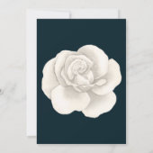 Navy Blue en White Rose Foto Save the Date Kaart (Achterkant)