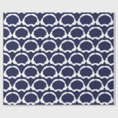 Navy Blue en White Shark Mouth Skelet Cadeaupapier (Vlak)