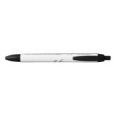 Navy Blue en White Simple Script Weddenschap Favor Zwarte Inkt Pen (Achterkant)