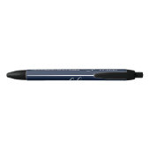 Navy Blue en White Simple Script Weddenschap Favor Zwarte Inkt Pen (Achterkant)