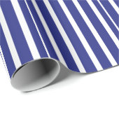Navy blue en white strepen patroon cadeaupapier (Rol Hoek)